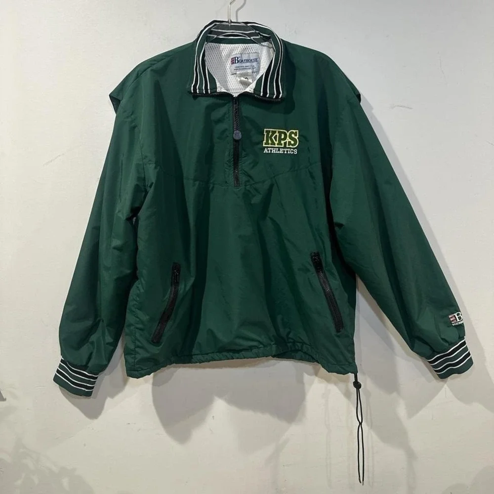 Vintage Boathouse KPS Athletics‎ green 1/4 quarter zip pullover